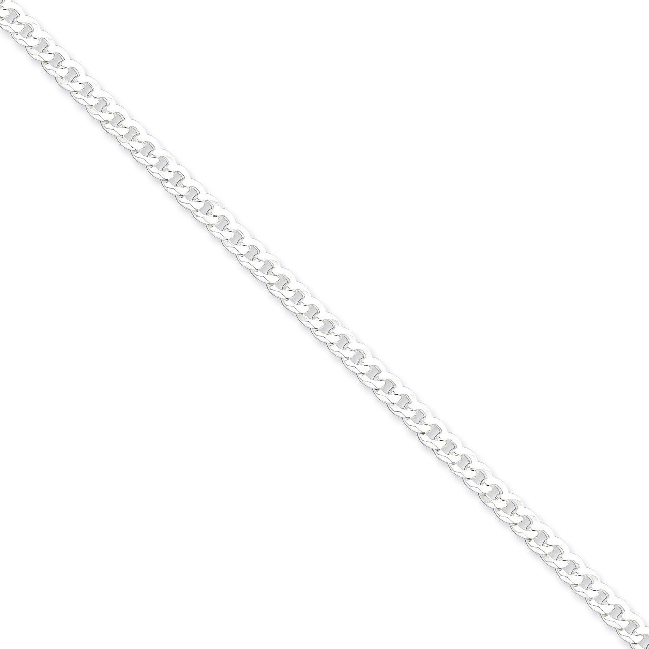 16 Inch 4mm Beveled Curb Chain Sterling Silver QFB100-16