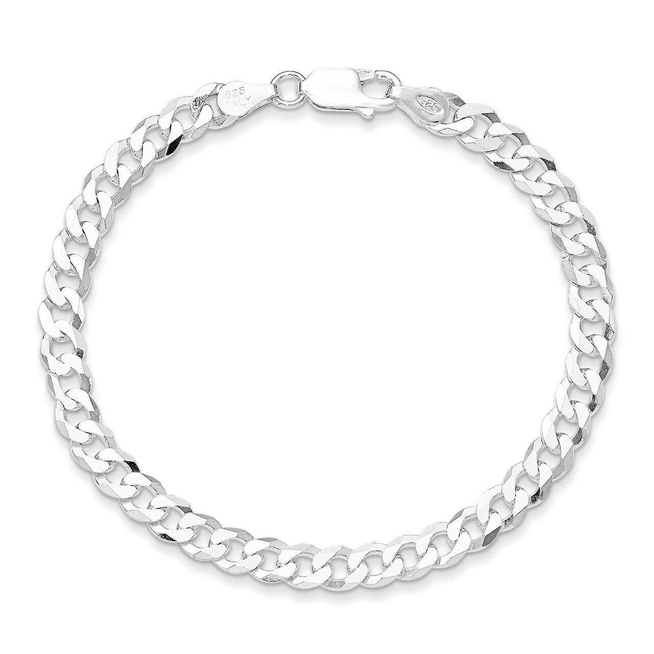 18 Inch 4.5mm Beveled Curb Chain Sterling Silver QFB120-18, MPN: QFB120-18, 883957941479