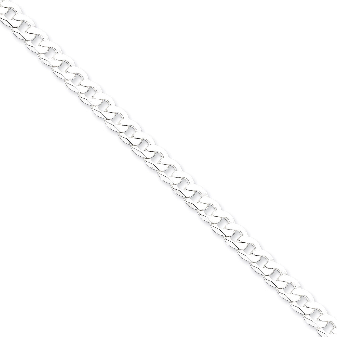 20 Inch 5.5mm Beveled Curb Chain Sterling Silver QFB150-20, MPN: QFB150-20, 886774408217