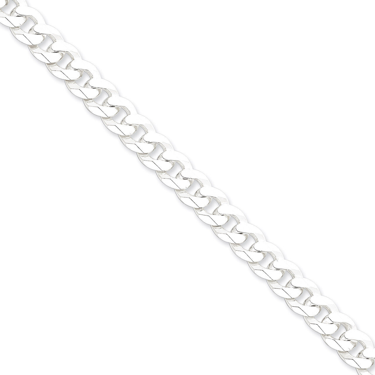 20 Inch 8.5mm Beveled Curb Chain Sterling Silver QFB210-20, MPN: QFB210-20, 883957941592