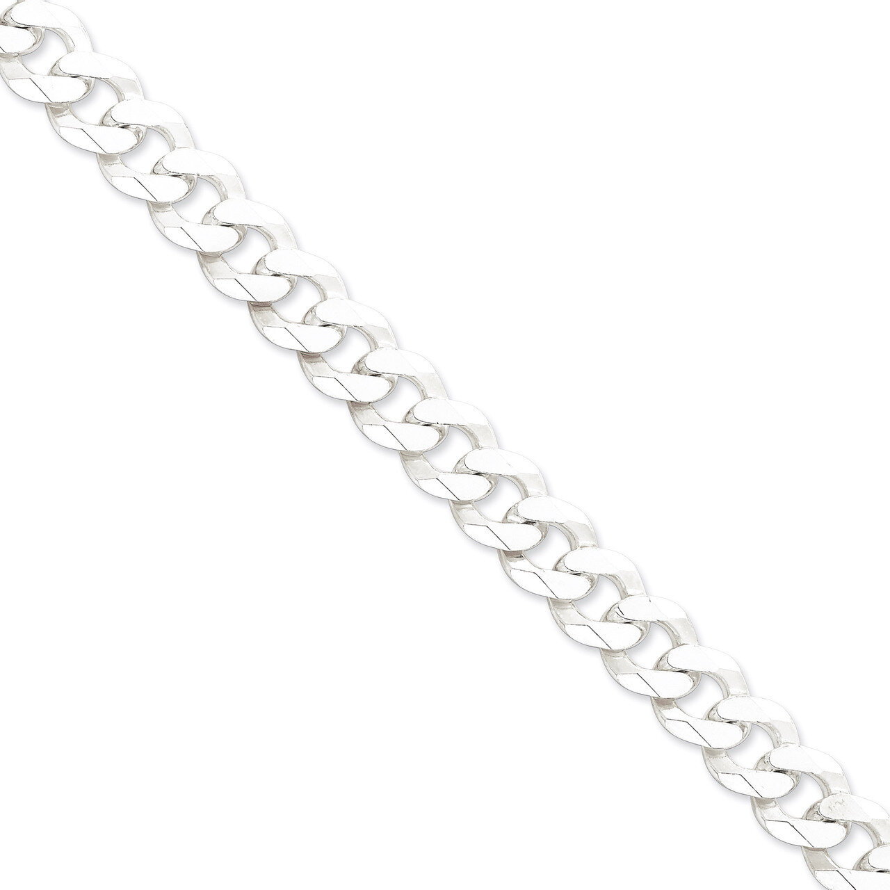 22 Inch 13mm Beveled Curb Chain Sterling Silver QFB310-22