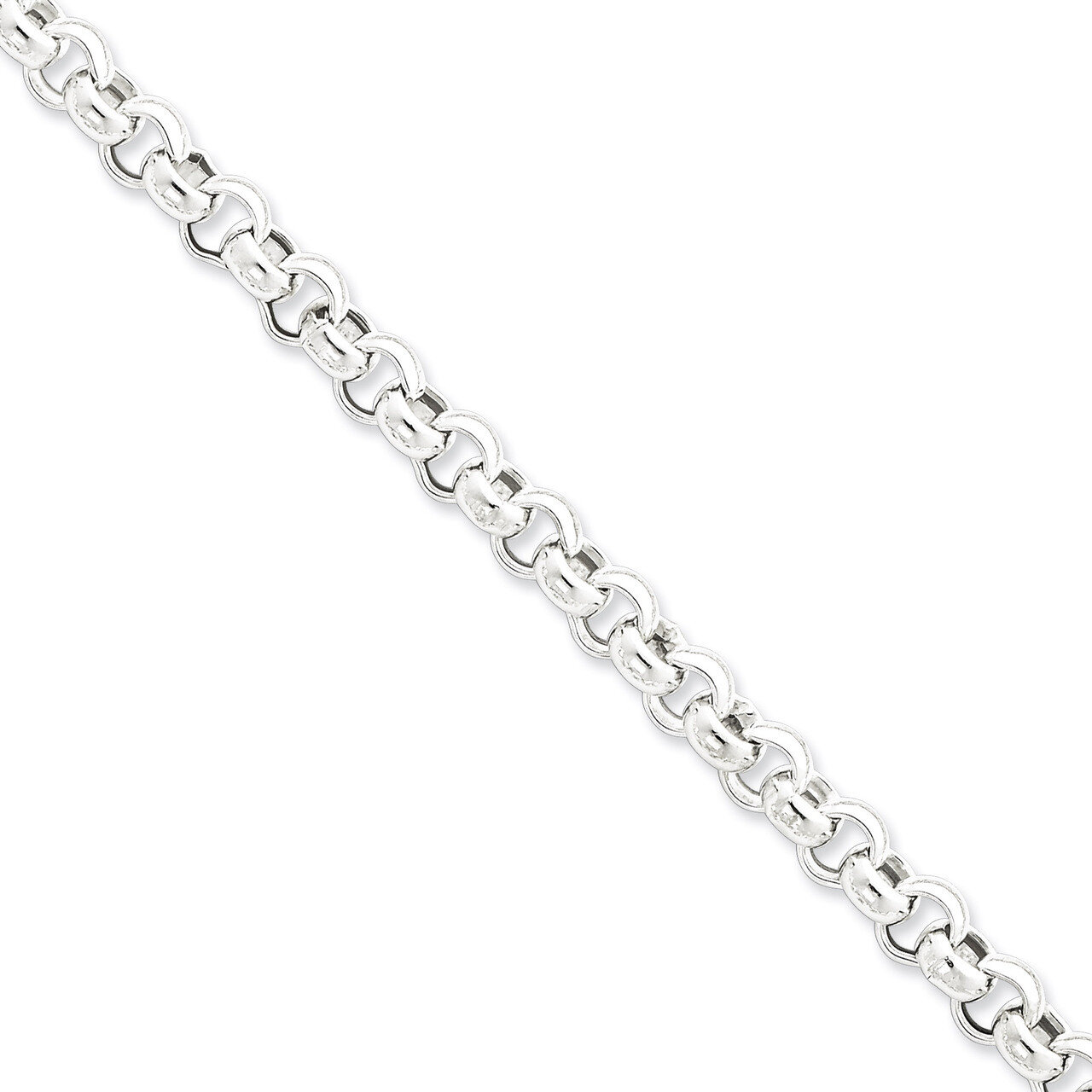 24 Inch 7.75mm Rolo Chain Sterling Silver QFC108-24