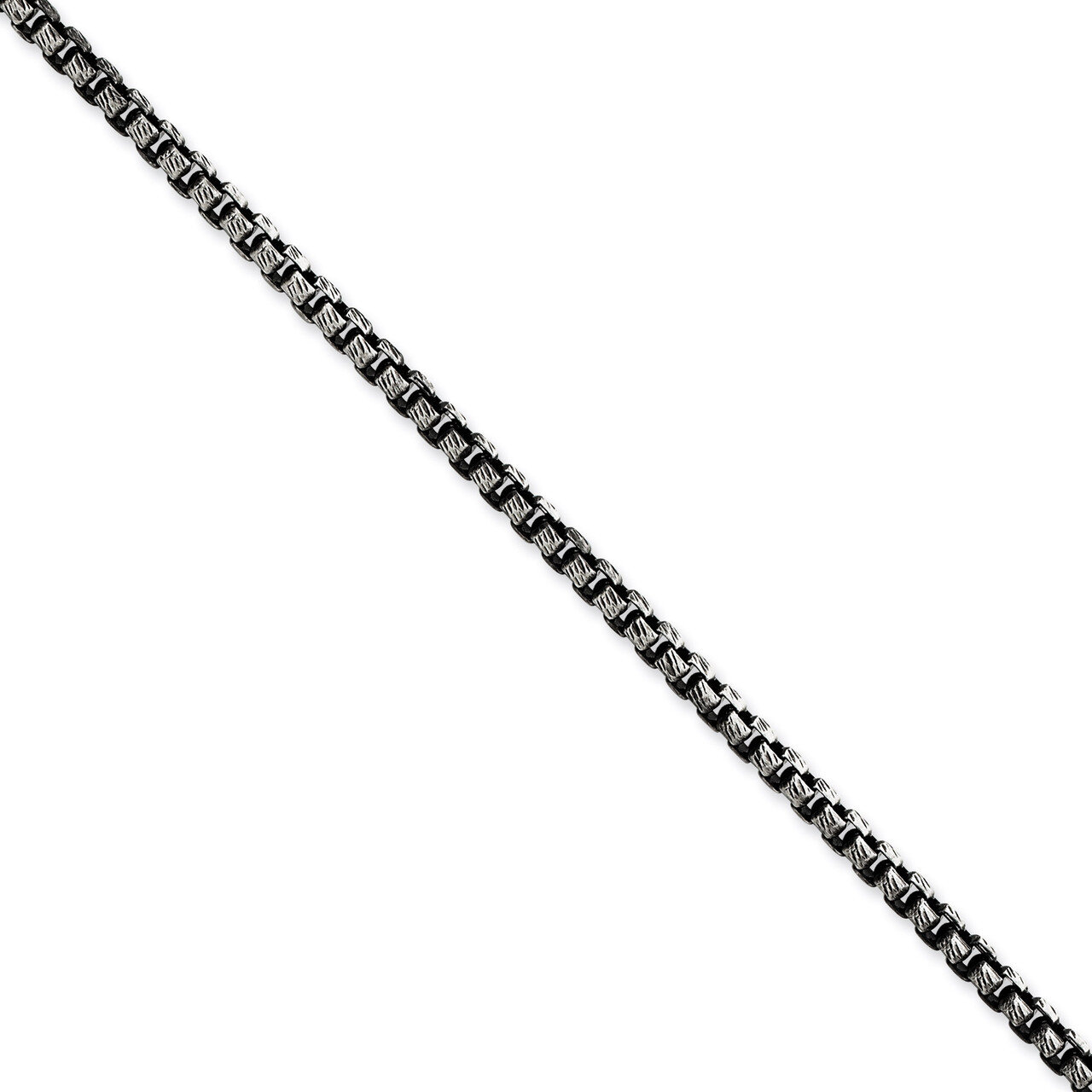 22 Inch 3.5mm Antiqued Fancy Chain Sterling Silver QFC136-22, MPN: QFC136-22, 883957942599