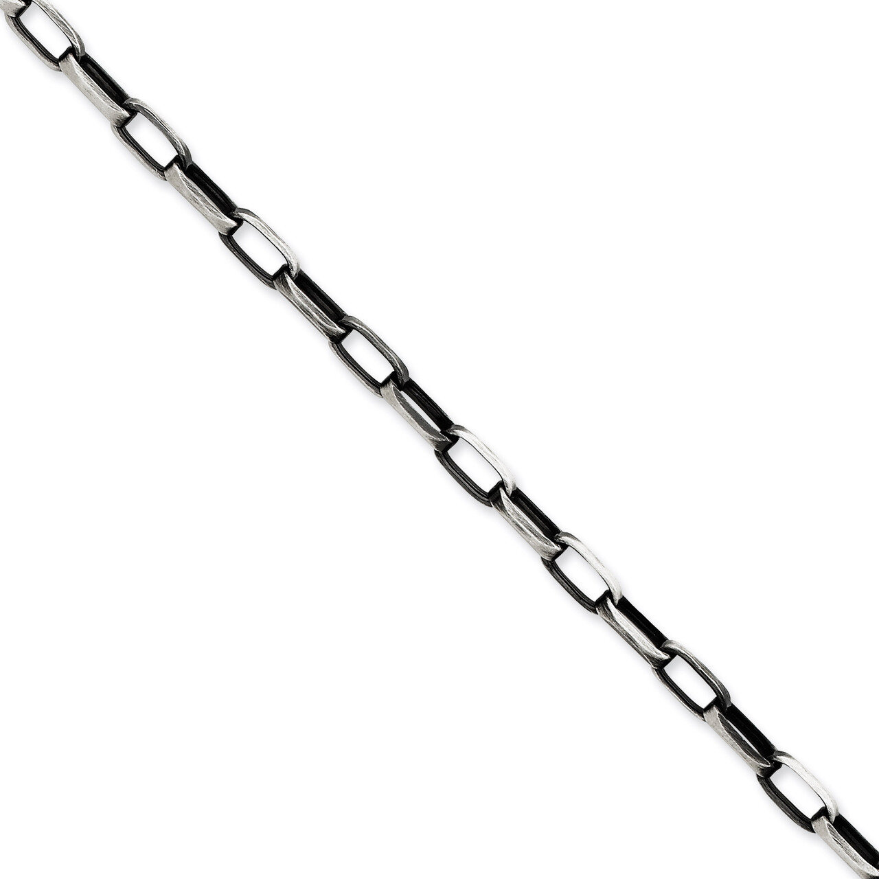 24 Inch Fancy Link Necklace Antiqued Sterling Silver QFC139-24, MPN: QFC139-24, 883957942636