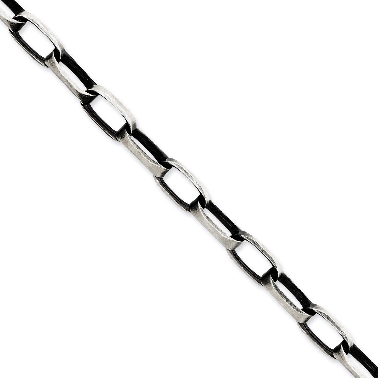 24 Inch 8mm Antiqued Oval Link Necklace Sterling Silver QFC140-24, MPN: QFC140-24, 883957942674