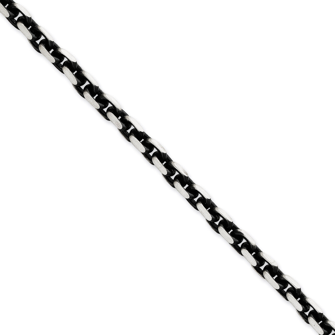 24 Inch 6.5mm Antiqued Cable Chain Sterling Silver QFC144-24, MPN: QFC144-24, 886774429038
