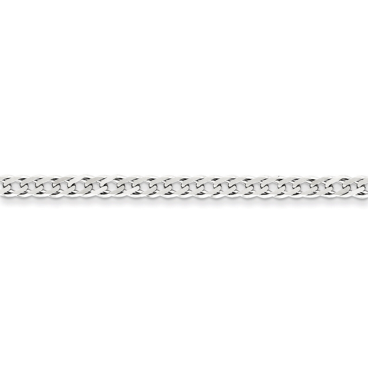 18 Inch 4.25mm Double 6 Side Diamond Cut Flat Link Chain Sterling Silver QFC152-18