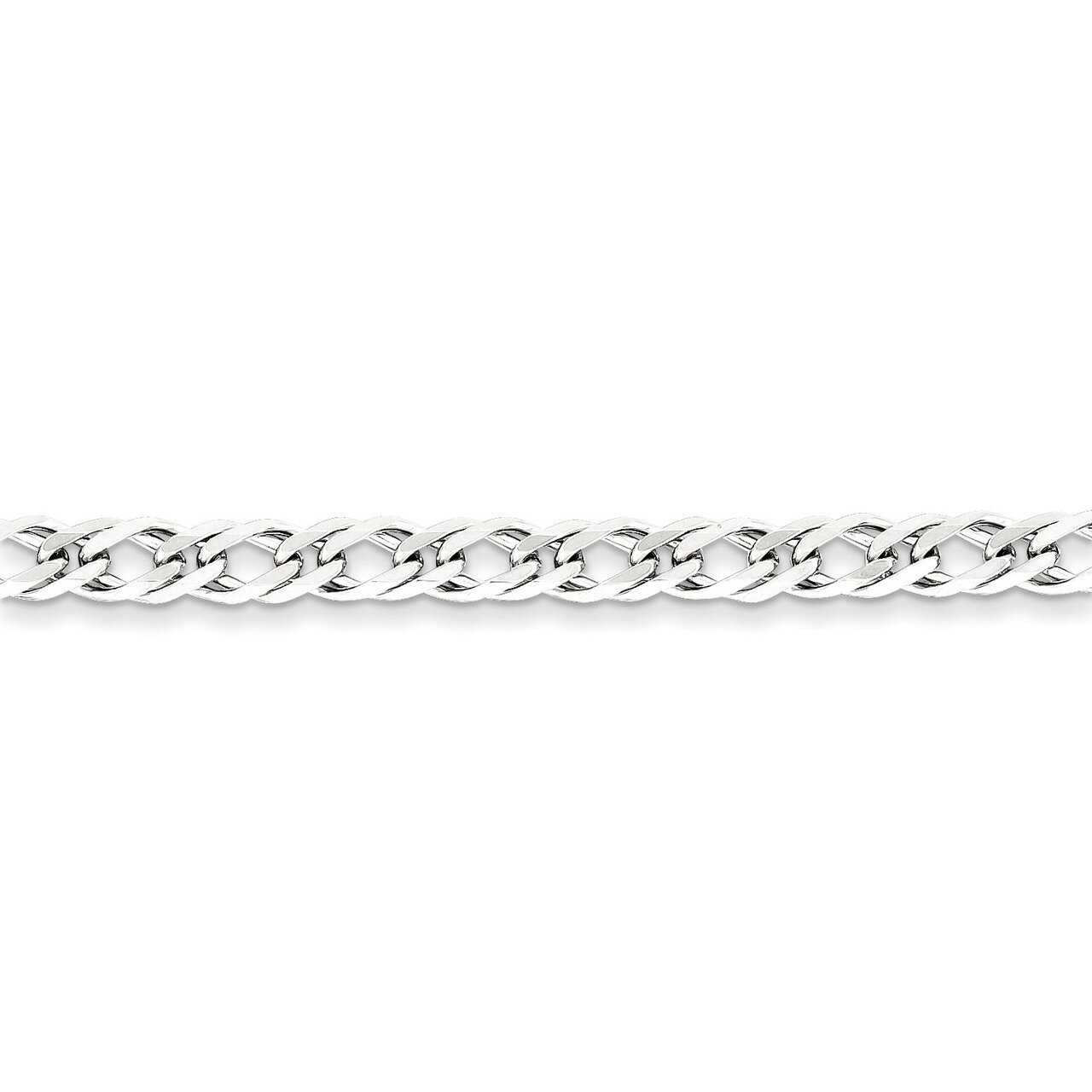18 Inch 5.25mm Double 6 Side Diamond Cut Flat Link Chain Sterling Silver QFC153-18, MPN: QFC153-18,…