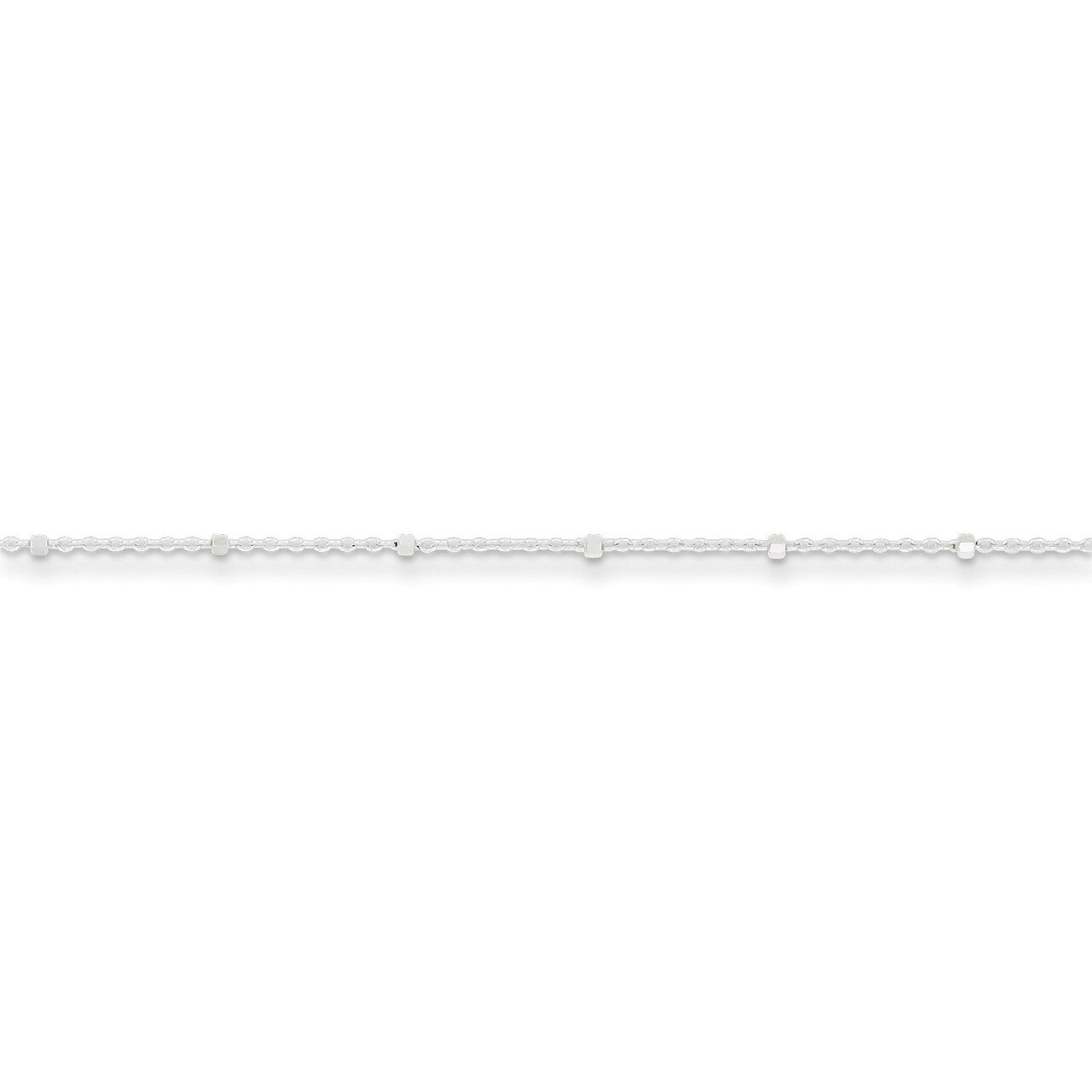 10 Inch 1.25mm Rolo with Beads Anklet Sterling Silver QFC163-10