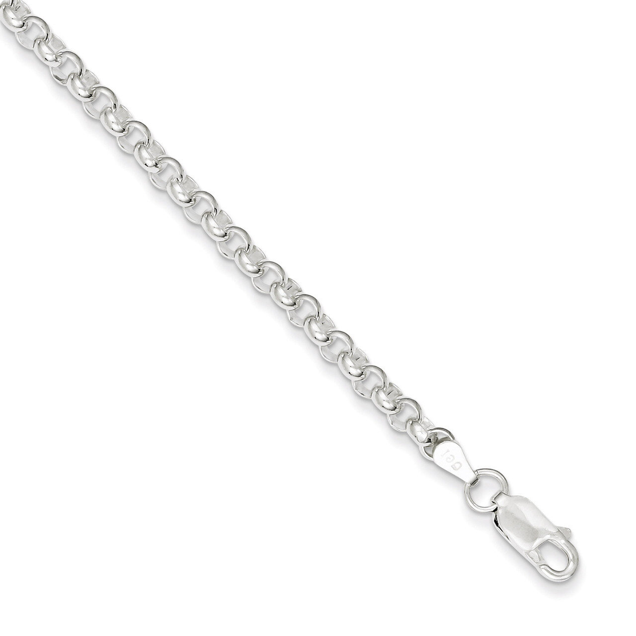7.5 Inch 4mm Rolo Chain Sterling Silver QFC5-7.5