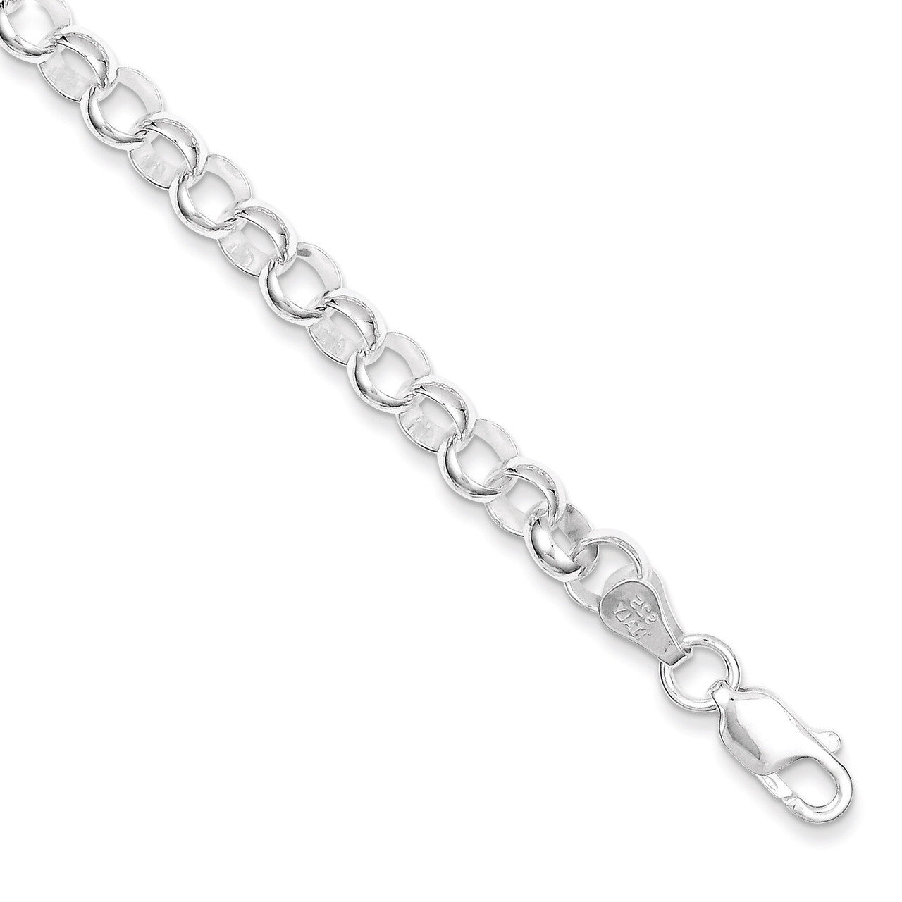 7.5 Inch 6.0mm Belcher Light Bracelet Sterling Silver QFC77-7.5