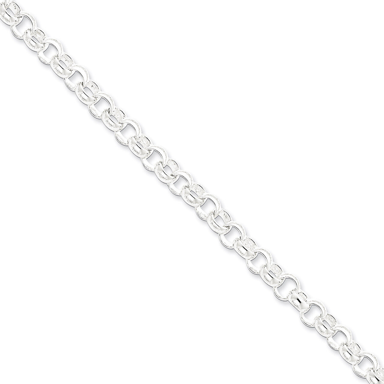 7 Inch 6.75mm Fancy Link Necklace Sterling Silver QFC78-7