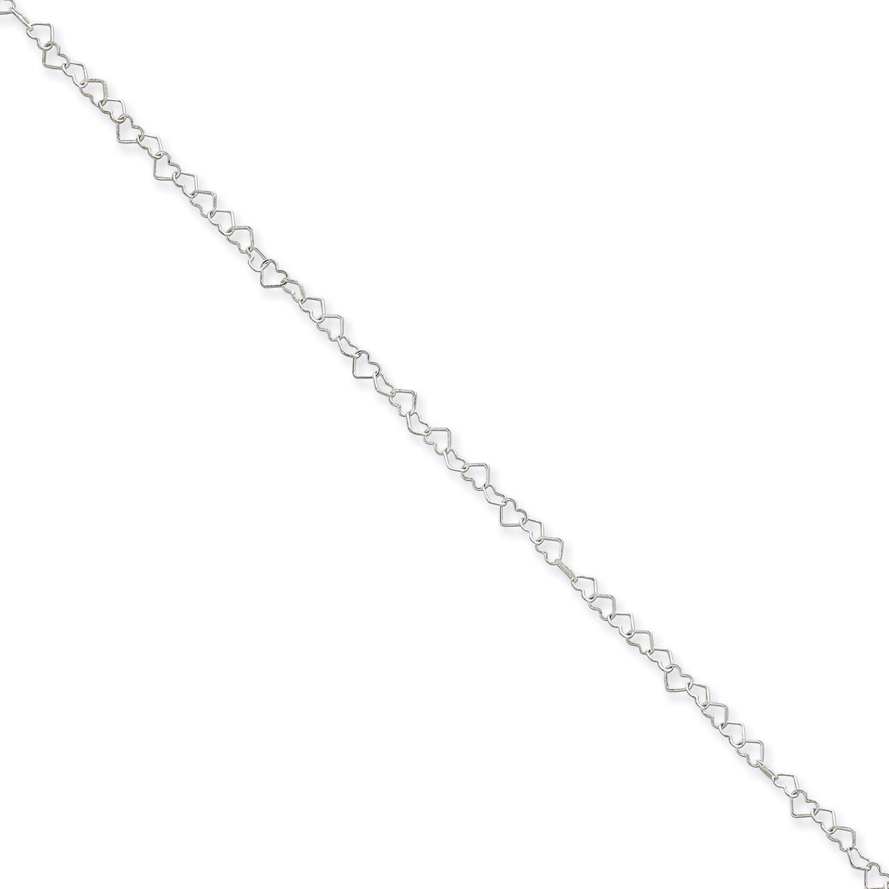 16 Inch 3.5mm Fancy Heart Link Necklace Sterling Silver QFC81-16