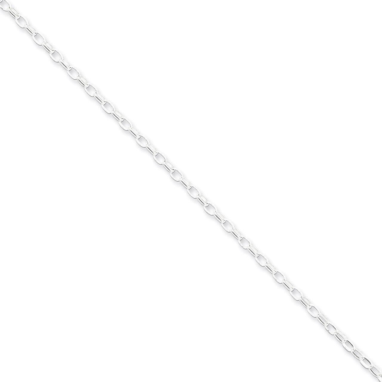 16 Inch 2.5mm Oval Rolo Necklace Sterling Silver QFC85-16