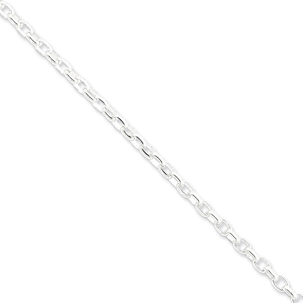 8 Inch 4.4mm Oval Rolo Bracelet Sterling Silver QFC87-8