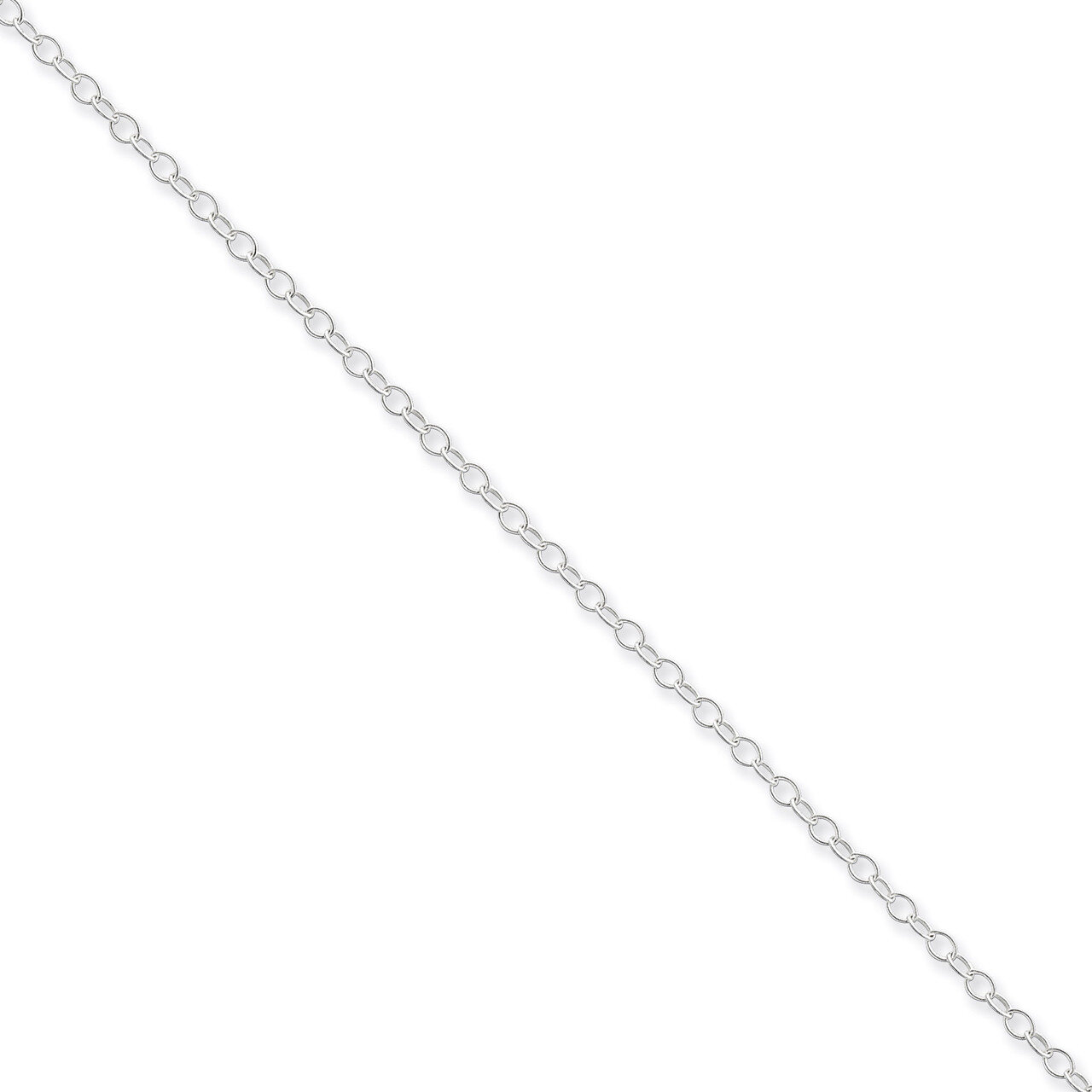 18 Inch 2.25mm Oval cable chain Sterling Silver QFC93-18
