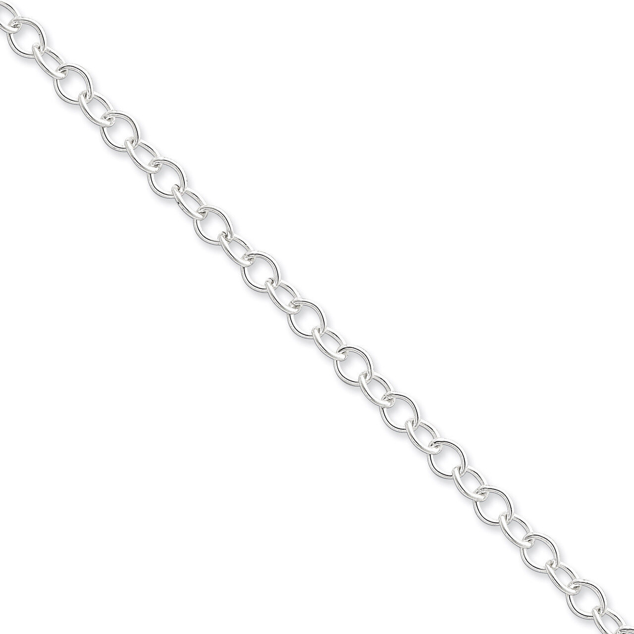 18 Inch 5.3mm Oval cable chain Sterling Silver QFC95-18, MPN: QFC95-18, 883957944791