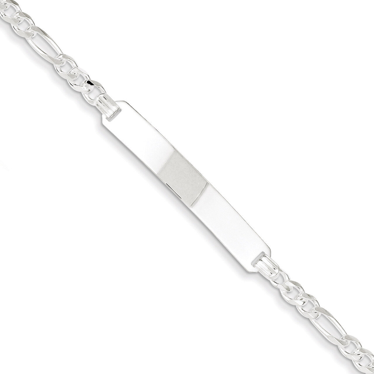 8 Inch ID Figaro Link Bracelet Sterling Silver QFD080-8