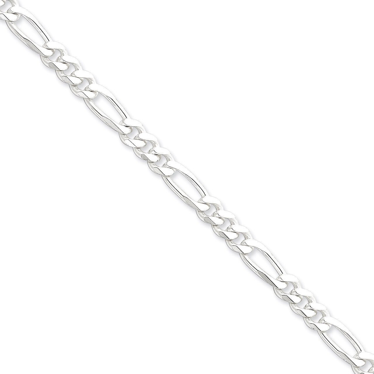 7 Inch 6.5mm Figaro Chain Sterling Silver QFG180-7