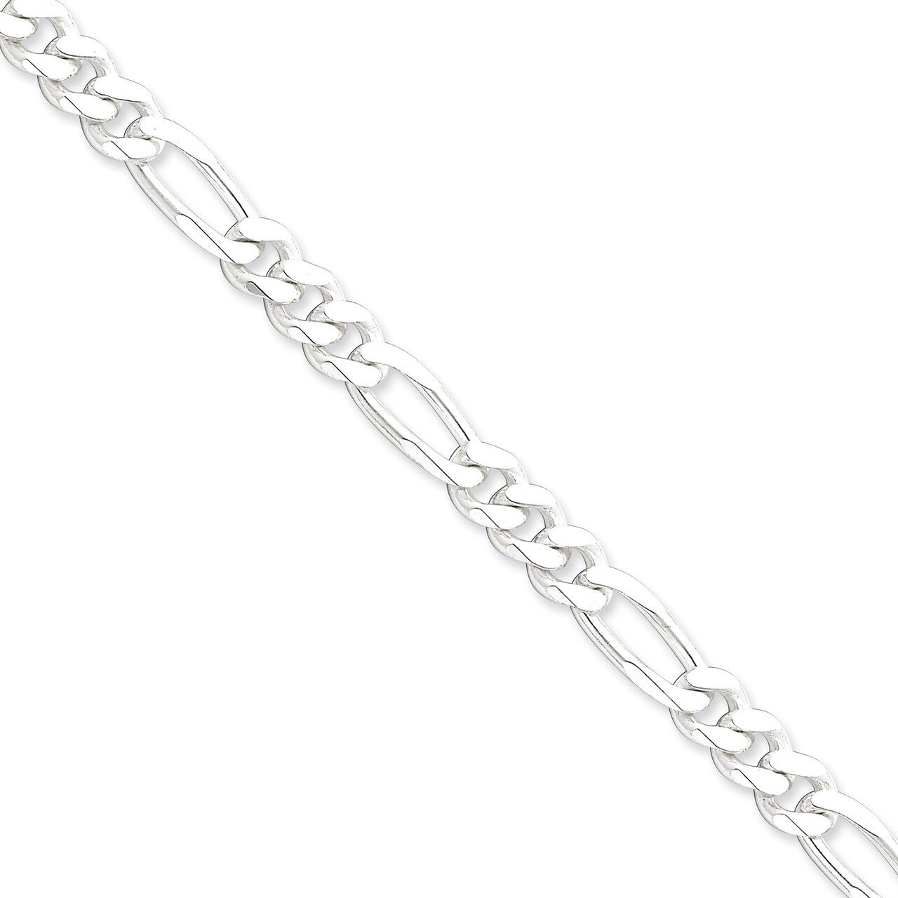16 Inch 7.75mm Figaro Chain Sterling Silver QFG220-16