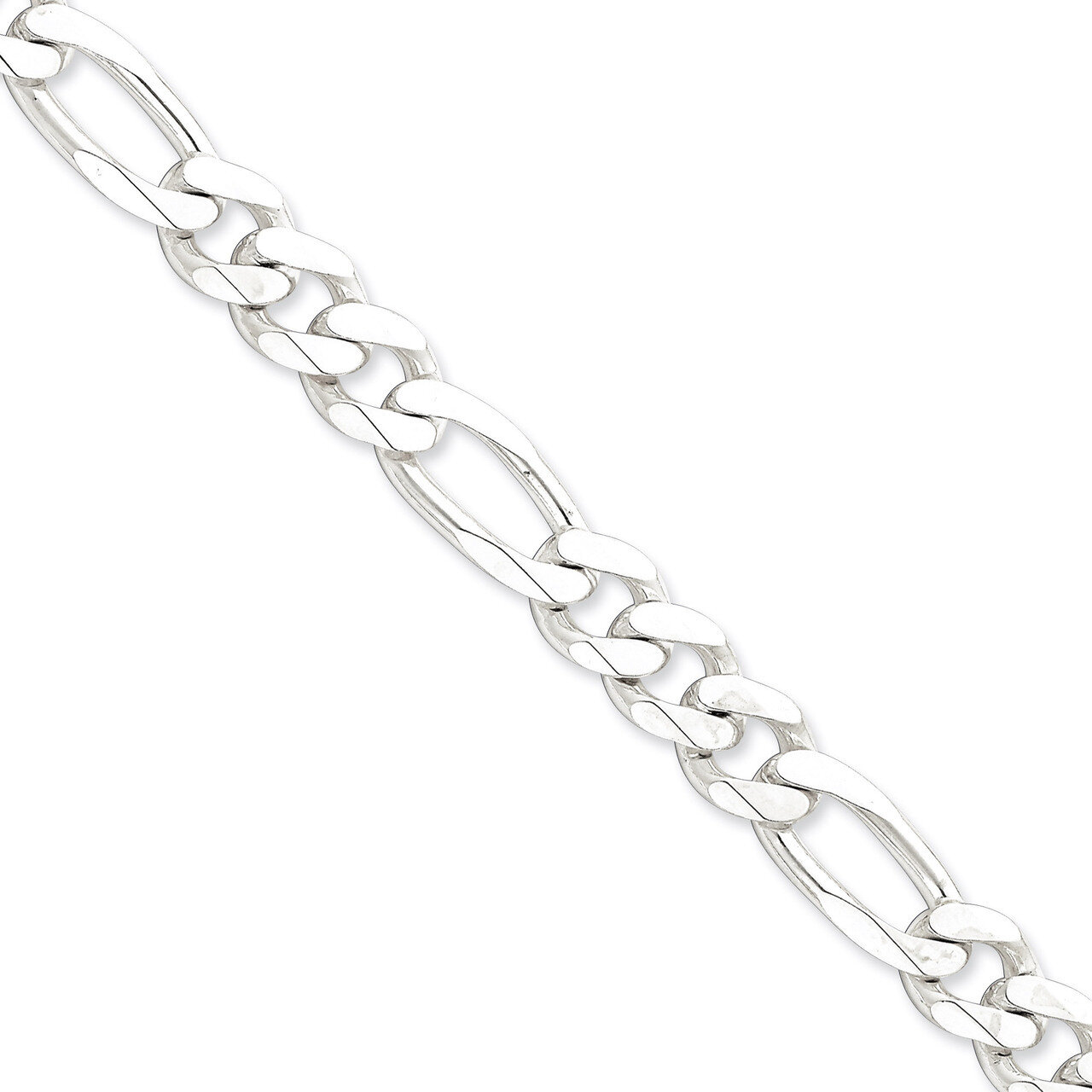 18 Inch 10.75mm Figaro Chain Sterling Silver QFG300-18