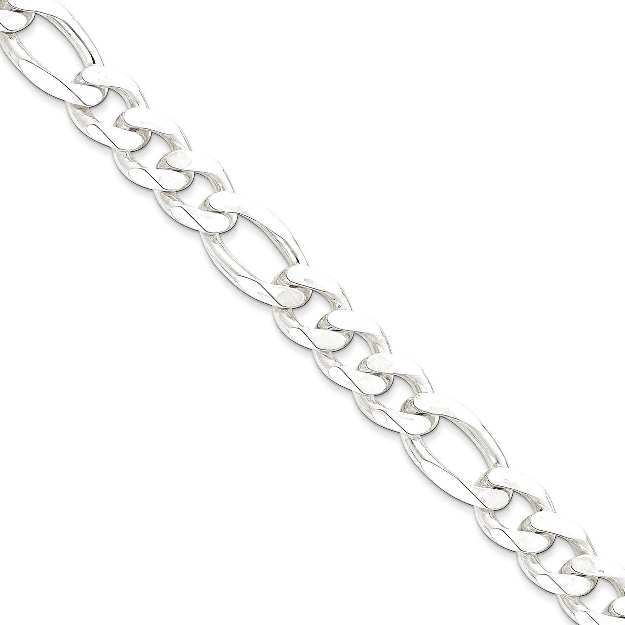 20 Inch 12.75mm Figaro Chain Sterling Silver QFG350-20