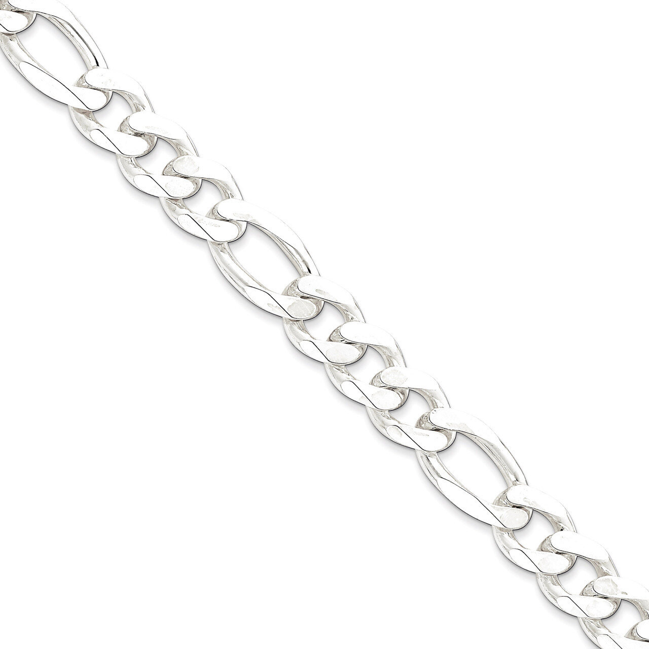 22 Inch 12.75mm Figaro Chain Sterling Silver QFG350-22, MPN: QFG350-22, 886774409900