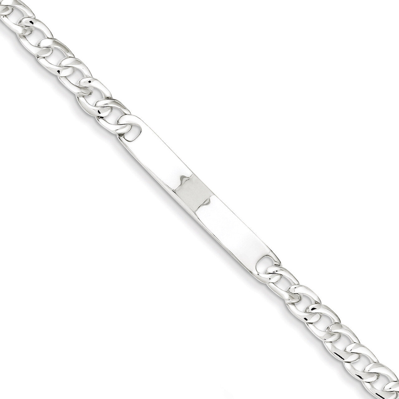 7.25 Inch ID Plate, Curb Link Bracelet Sterling Silver QG1145-7.25, MPN: QG1145-7.25, 191101294204