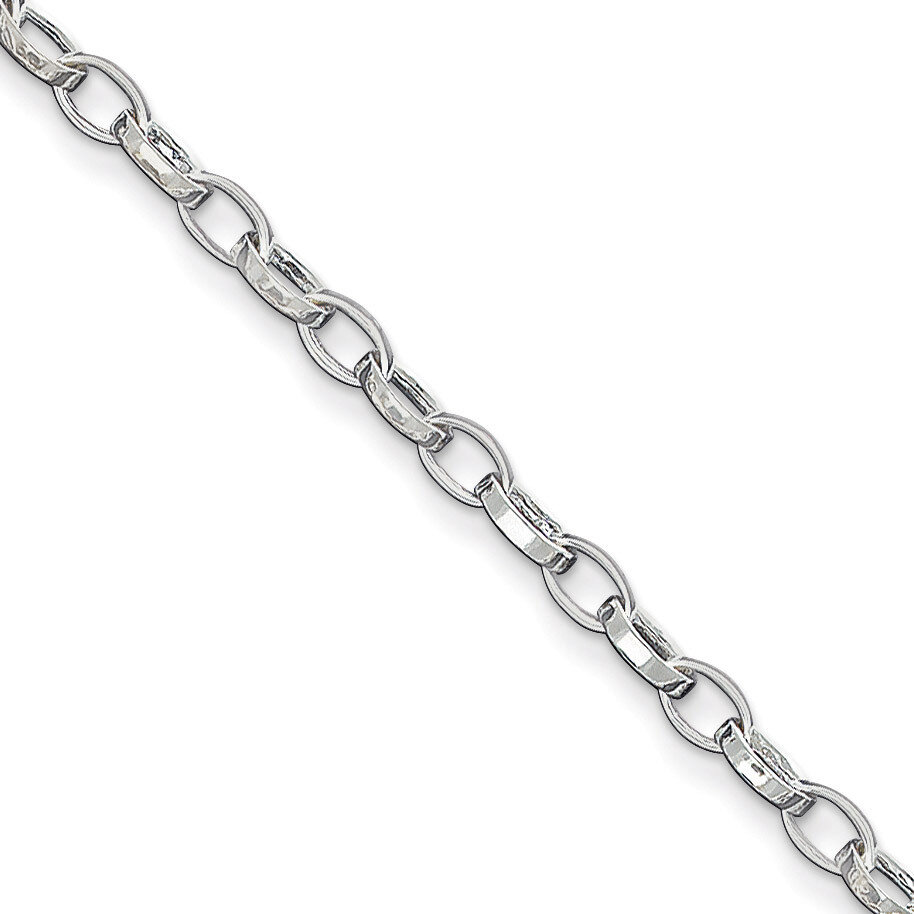 10 Inch Fancy Link Anklet Sterling Silver Solid Polished QG1178-10