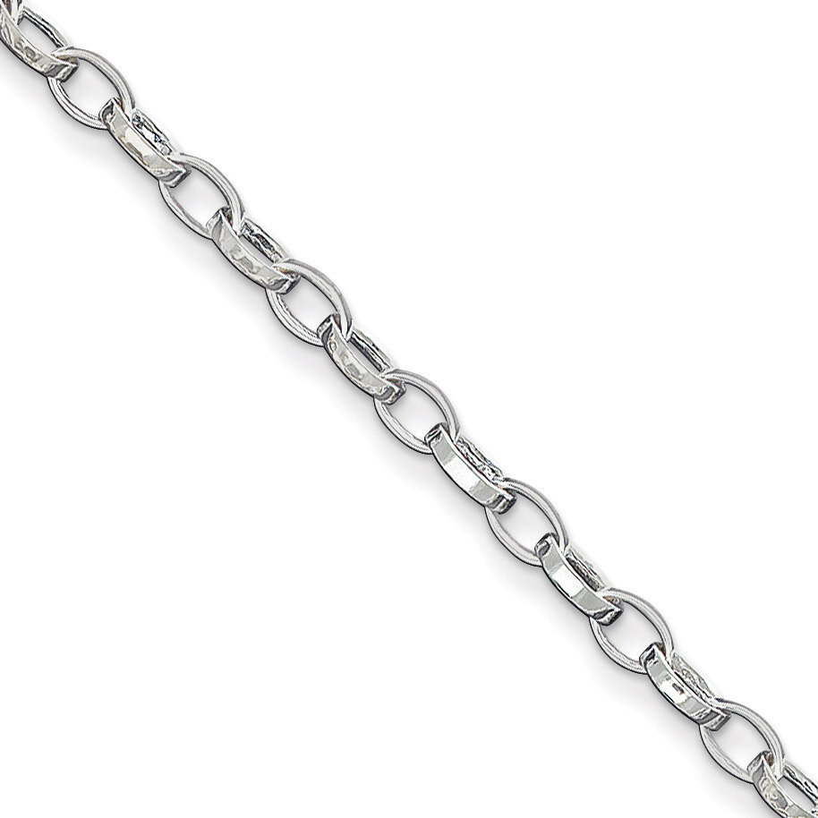 9 Inch Fancy Link Anklet Sterling Silver Solid Polished QG1178-9, MPN: QG1178-9, 886774114354