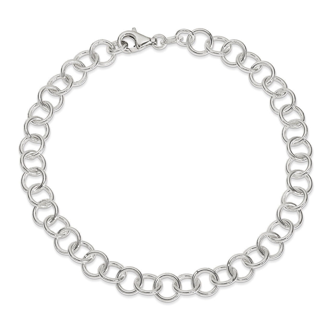 10 Inch Fancy Link Anklet Sterling Silver Polished QG1181-10, MPN: QG1181-10, 886774987880