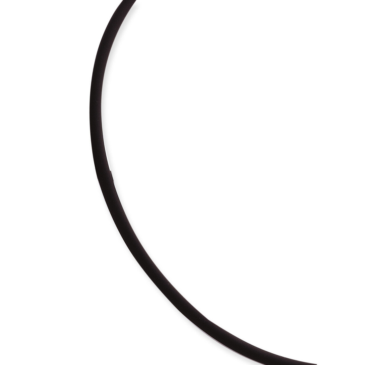 18 Inch 14mm Black Rubber Cord Necklace Sterling Silver QG1258-18, MPN: QG1258-18, 191101274442