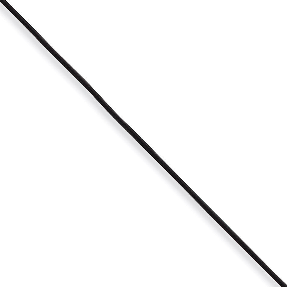 18 Inch 11.5mm Black Leather Cord Necklace Sterling Silver QG1297-18, MPN: QG1297-18, 191101275180