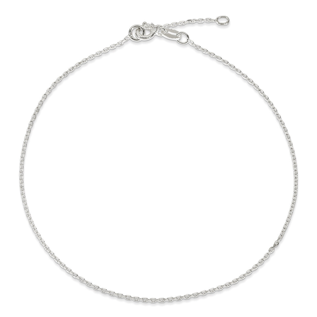 10 Inch 0.5MM Diamond-cut Anklet Sterling Silver QG1374-10