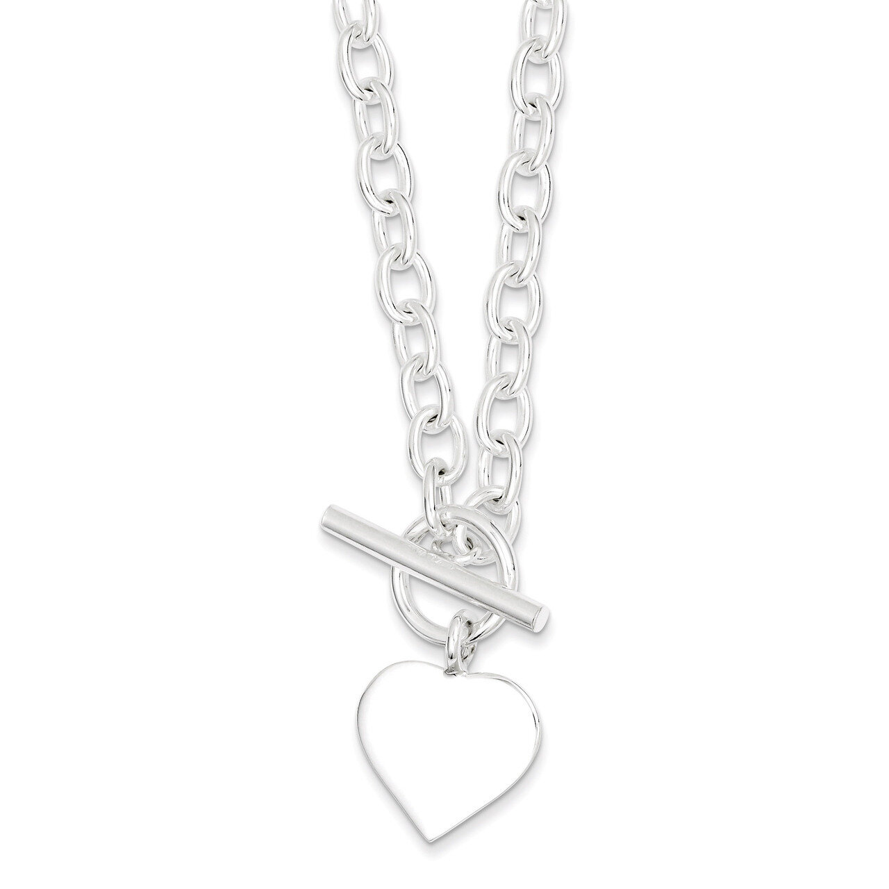 18 Inch Heart Necklace Sterling Silver QG1436-18