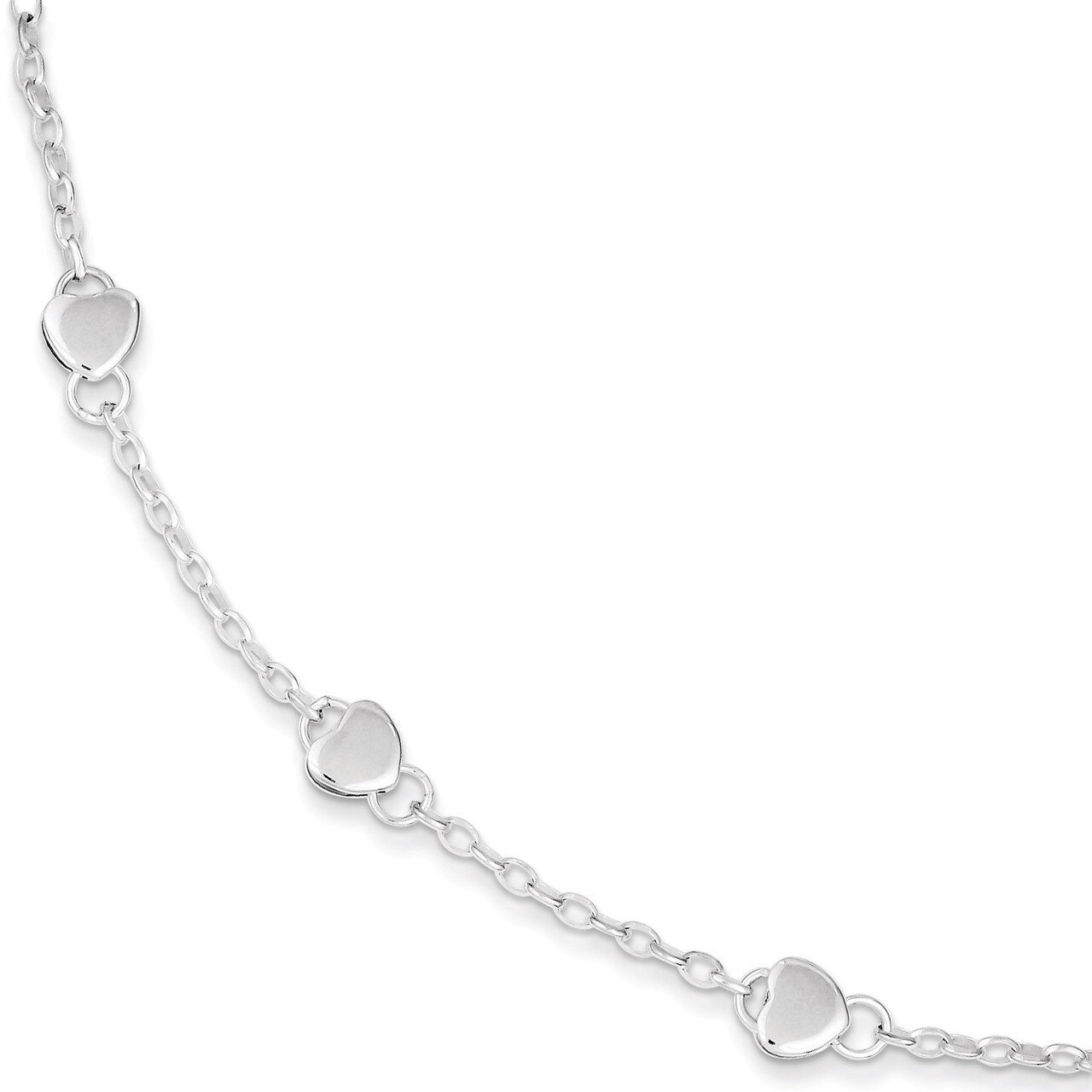 6 Inch Heart Childs Bracelet Sterling Silver QG1445-6