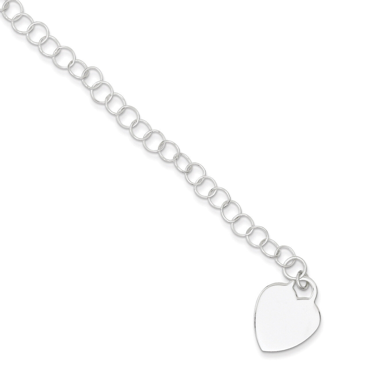 7.25 Inch Round Link Bracelet Sterling Silver QG1451-7.25, MPN: QG1451-7.25, 191101293481