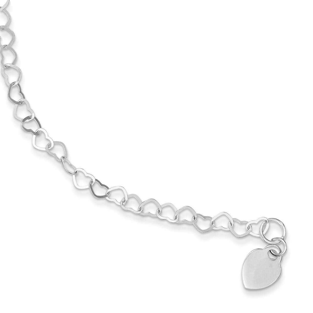 6 Inch Heart Link Childs Bracelet Sterling Silver QG1452-6
