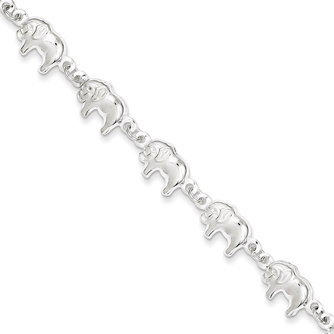 7 Inch Elephant Bracelet Sterling Silver QG1550-7