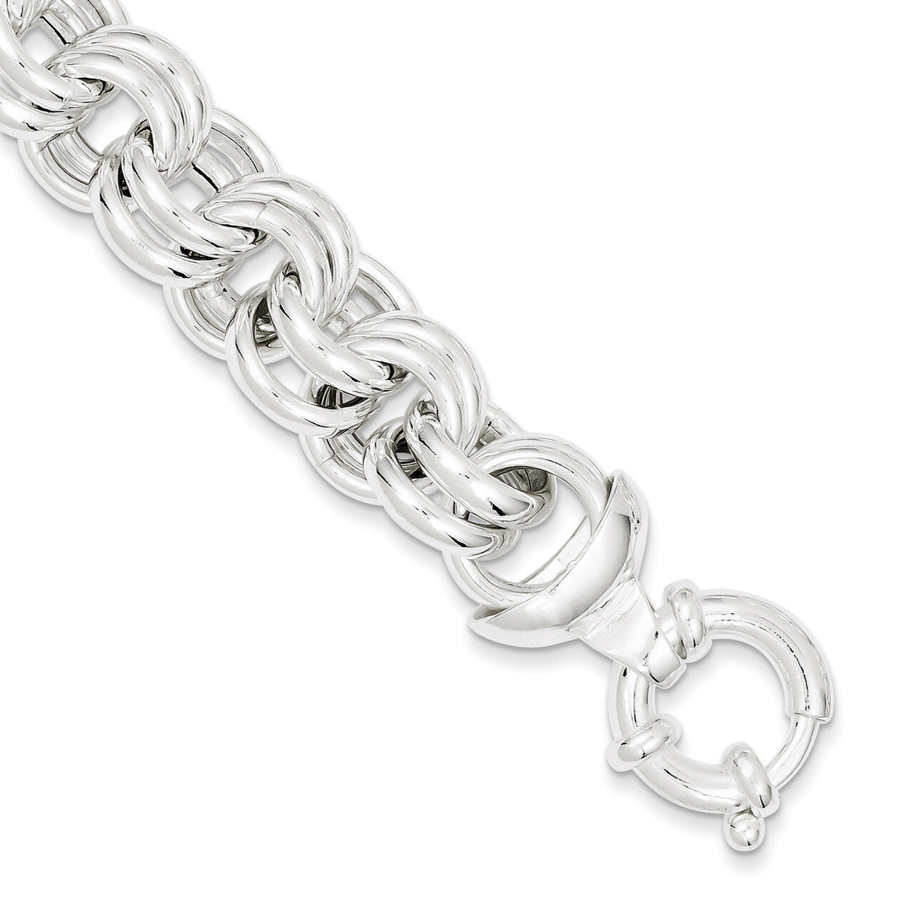8 Inch Link Bracelet Sterling Silver Fancy QG1558-8