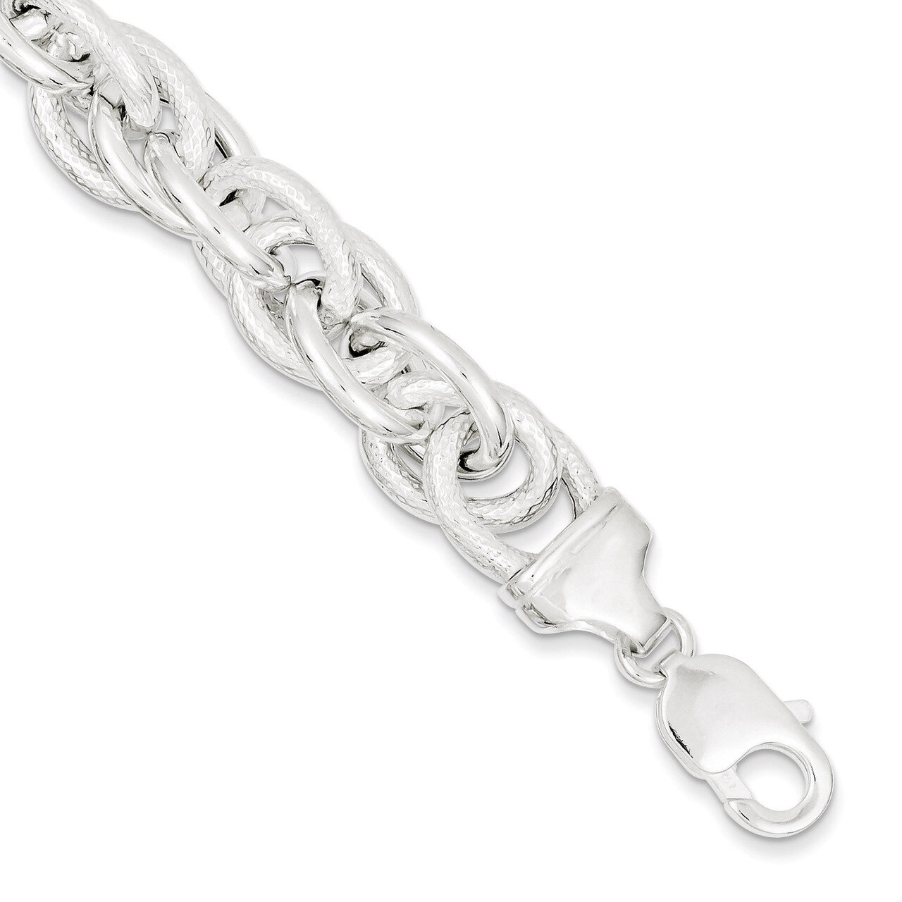 7.75 Inch Link Bracelet Sterling Silver Fancy QG1559-7.75