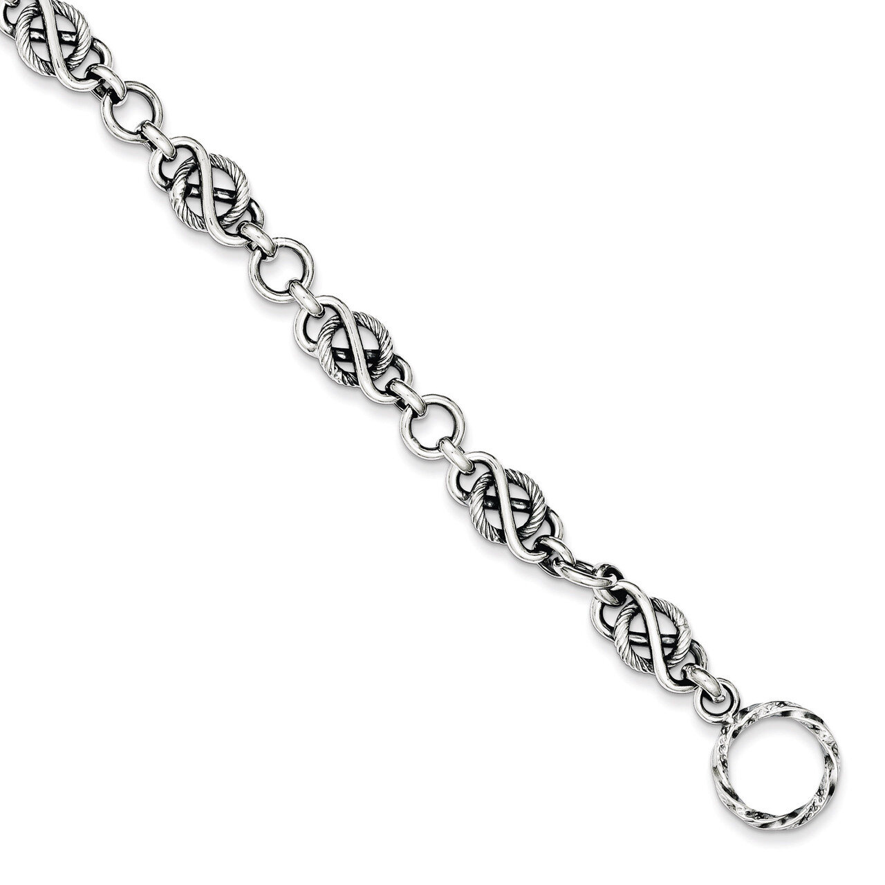 7.5 Inch Fancy Link Bracelet Antiqued Sterling Silver QG1607-7.5, MPN: QG1607-7.5, 191101295508