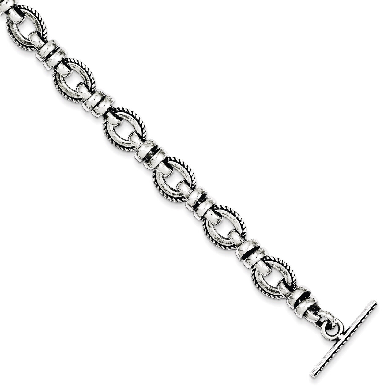 7.5 Inch Fancy Link Bracelet Antiqued Sterling Silver QG1612-7.5, MPN: QG1612-7.5, 191101294419