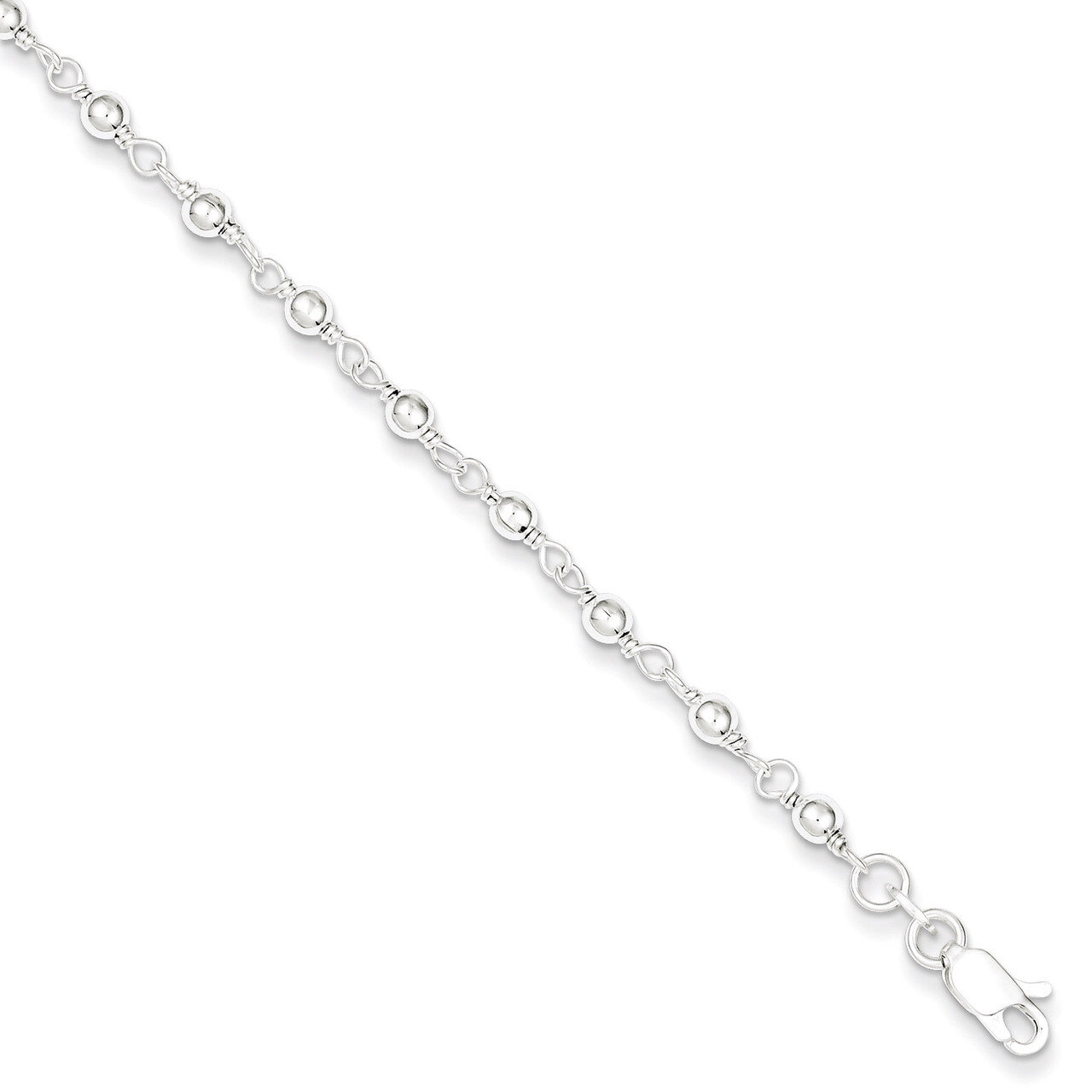 7.25 Inch Bead & Link Bracelet Sterling Silver QG1629-7.25