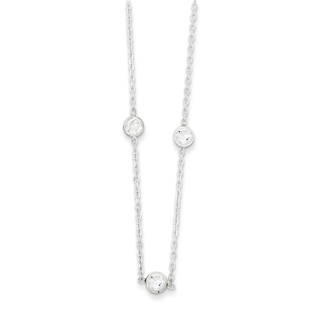 16 Inch Extension Necklace Sterling Silver Diamond QG2092-16, MPN: QG2092-16, 191101293740