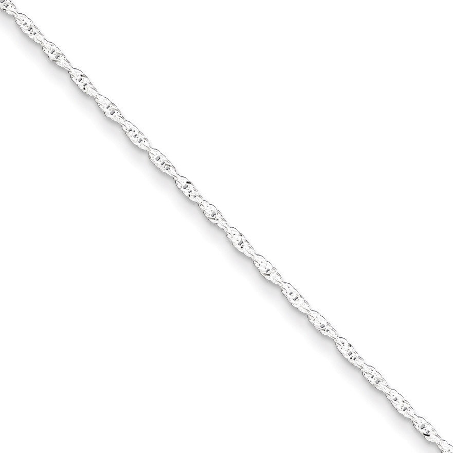 9 Inch 2mm Singapore Chain Anklet Sterling Silver QG2135-9, MPN: QG2135-9, 883957948478