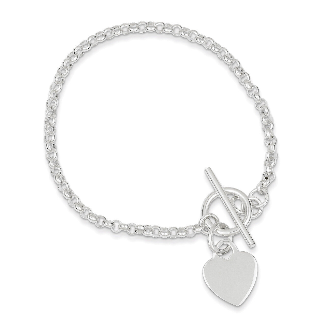 7.5 Inch Heart Bracelet Sterling Silver Fancy QG2172-7.5, MPN: QG2172-7.5, 883957948591