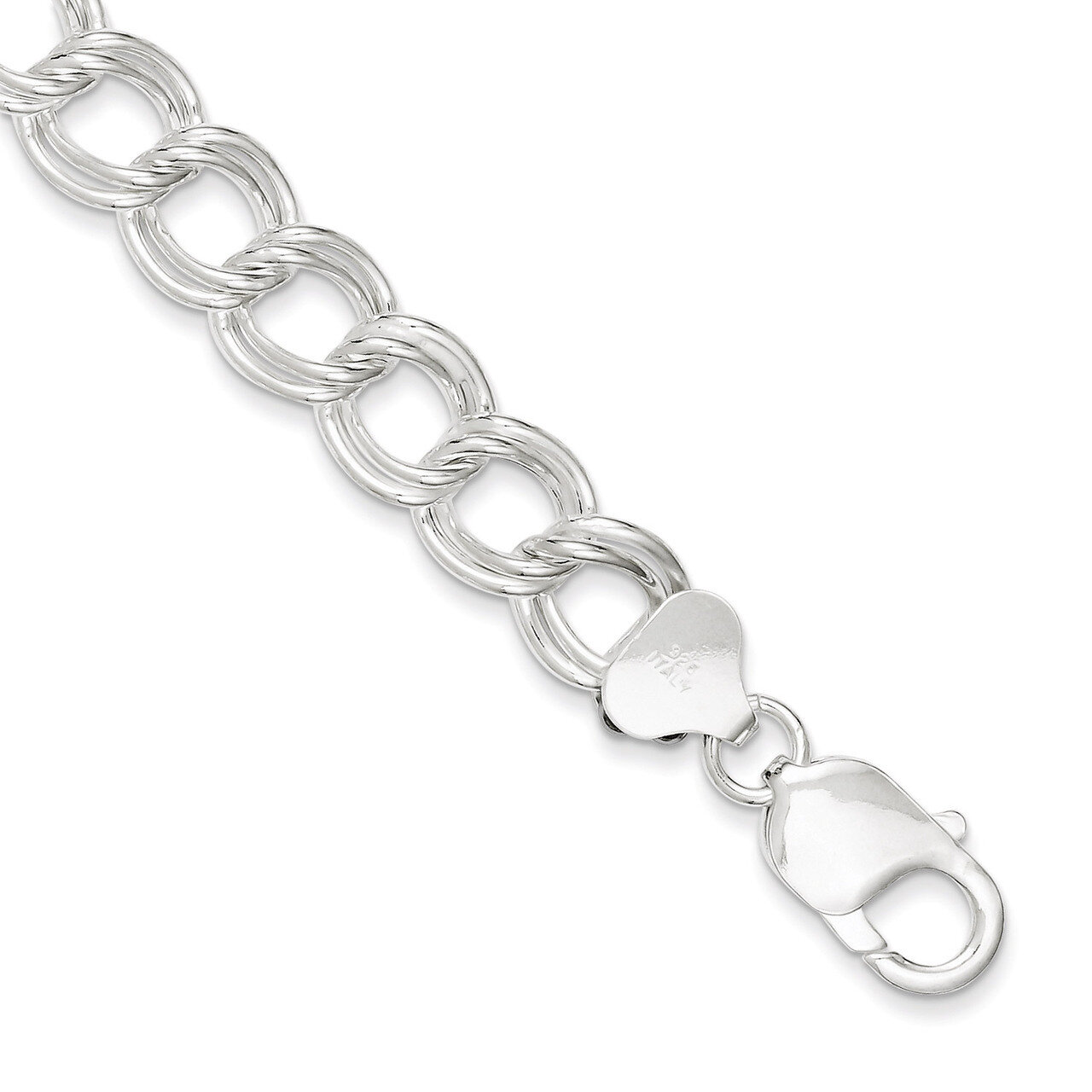 7.5 Inch 10.5mm Double Link Charm Bracelet Sterling Silver QG2211-7.5, MPN: QG2211-7.5, 883957948829