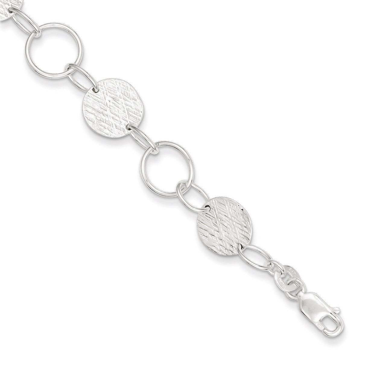 7.5 Inch Circle Bracelet Sterling Silver Fancy QG2341-7.5