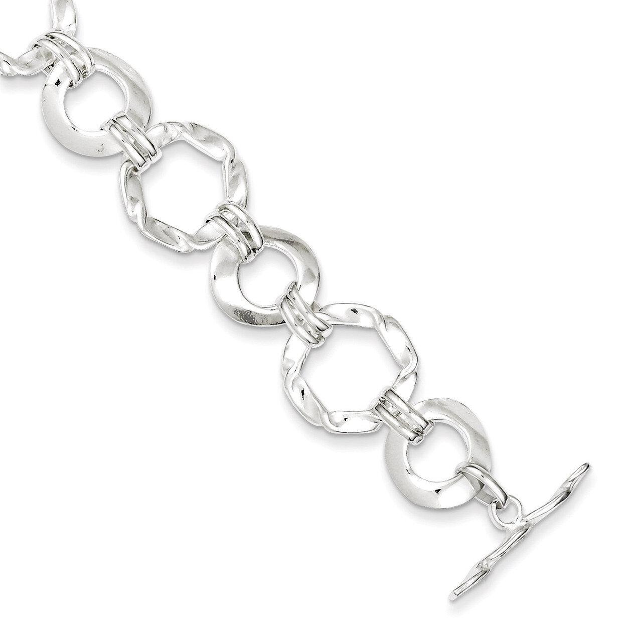 7.5 Inch Circle Link Bracelet Sterling Silver Fancy QG2361-7.5
